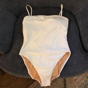 J. Crew White Baby Back Bow One Piece